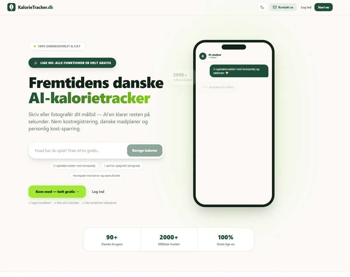 KalorieTracker.dk – dansk AI-kalorietracker bygget af NBS